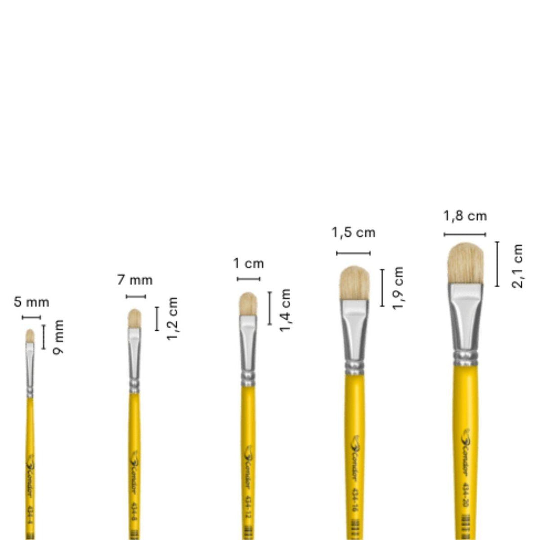Pincel Língua de Gato 434 Condor Cerda Natural Cabo Longo Amarelo - Palácio da Arte