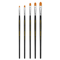 Pincel Língua de Gato 484 Tigre Cerda Sintético Dourado Cabo Curto Preto - Palácio da Arte