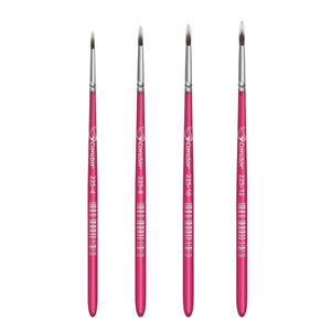 Pincel Redondo 225 Condor Cerda Sintético Toray Gris Cabo Curto Rosa - Palácio da Arte