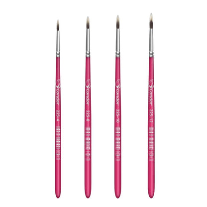 Pincel Redondo 225 Condor Cerda Sintético Toray Gris Cabo Curto Rosa - Palácio da Arte