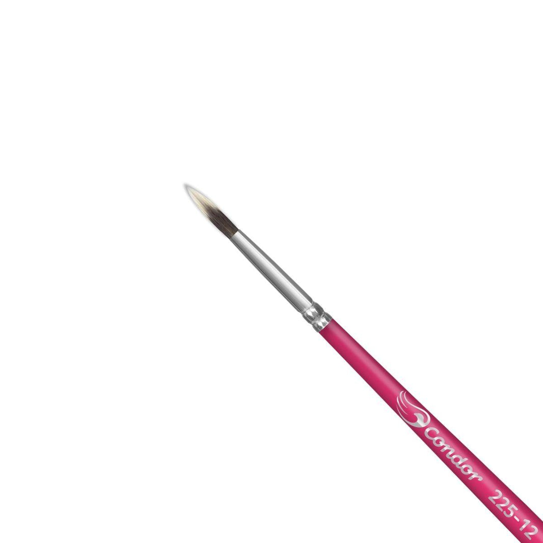 Pincel Redondo 225 Condor Cerda Sintético Toray Gris Cabo Curto Rosa - Palácio da Arte