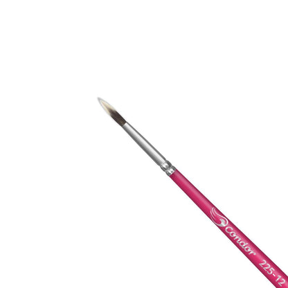 Pincel Redondo 225 Condor Cerda Sintético Toray Gris Cabo Curto Rosa - Palácio da Arte