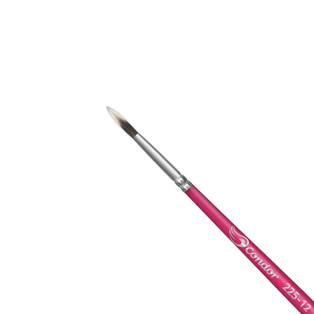Pincel Redondo 225 Condor Cerda Sintético Toray Gris Cabo Curto Rosa - Palácio da Arte