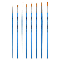 Pincel Redondo 432 Tigre Cerda Sintético Dourado Cabo Longo Azul Perolizado - Palácio da Arte