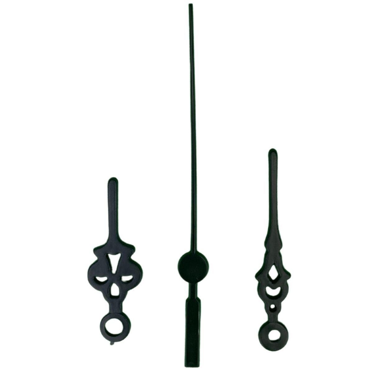 Ponteiros para Máquina de Relógio Colonial 6cm Preto - Palácio da Arte