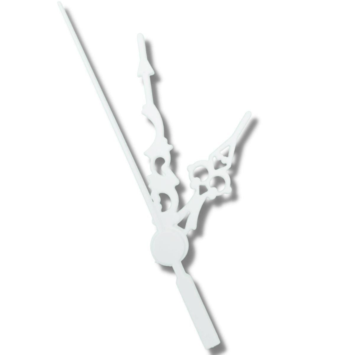 Ponteiros para Máquina de Relógio Luiz XV 6cm Branco - Palácio da Arte