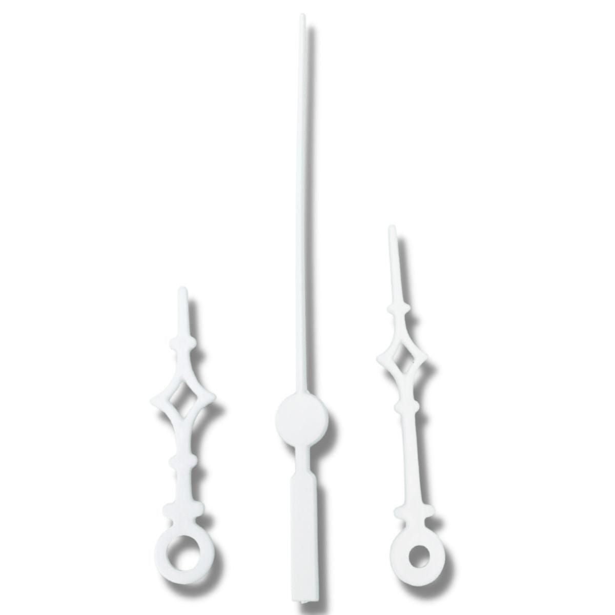 Ponteiros para Máquina de Relógio Universal 6cm Branco - Palácio da Arte