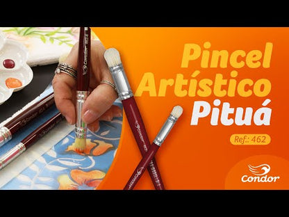 Pincel Redondo Pituá 462 Condor Cerda Alvejada Cabo Curto Vinho