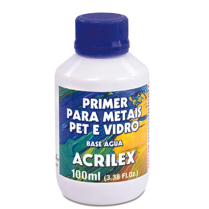 Primer Acrilex Branco para Metais Pet e Vidro 100ml - Palácio da Arte