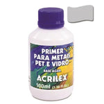 Primer Acrilex Cinza para Metais Pet e Vidro 100ml - Palácio da Arte