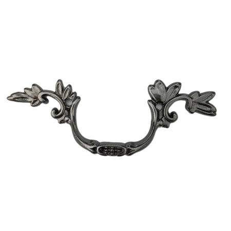 Puxador Alça Colonial em Metal Prata Velha 8,2x2,9cm Kit com 2 peças - Palácio da Arte