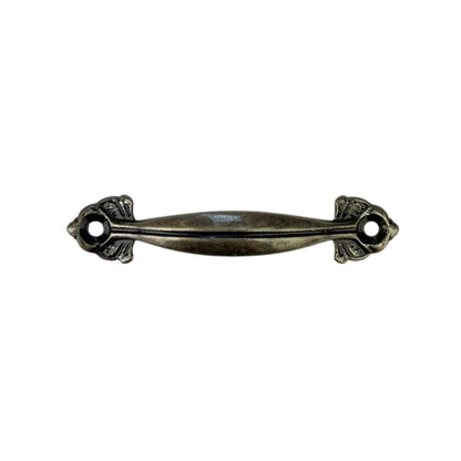 Puxador Alça Folhas M em Metal Prata Velho 5x1cm Kit com 2 Peças - Palácio da Arte