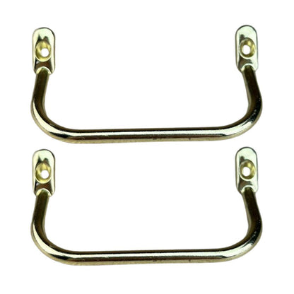 Puxador Alça Inclinadas P em Metal Dourado 7,2x4cm Kit com 2 peças - Palácio da Arte