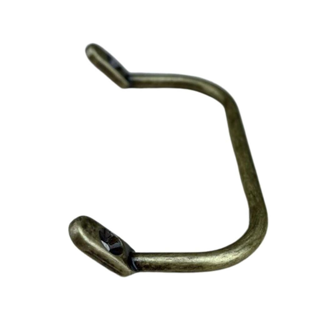 Puxador Alça Inclinadas P em Metal Ouro Velho 7,2x4cm Kit com 2 peças - Palácio da Arte