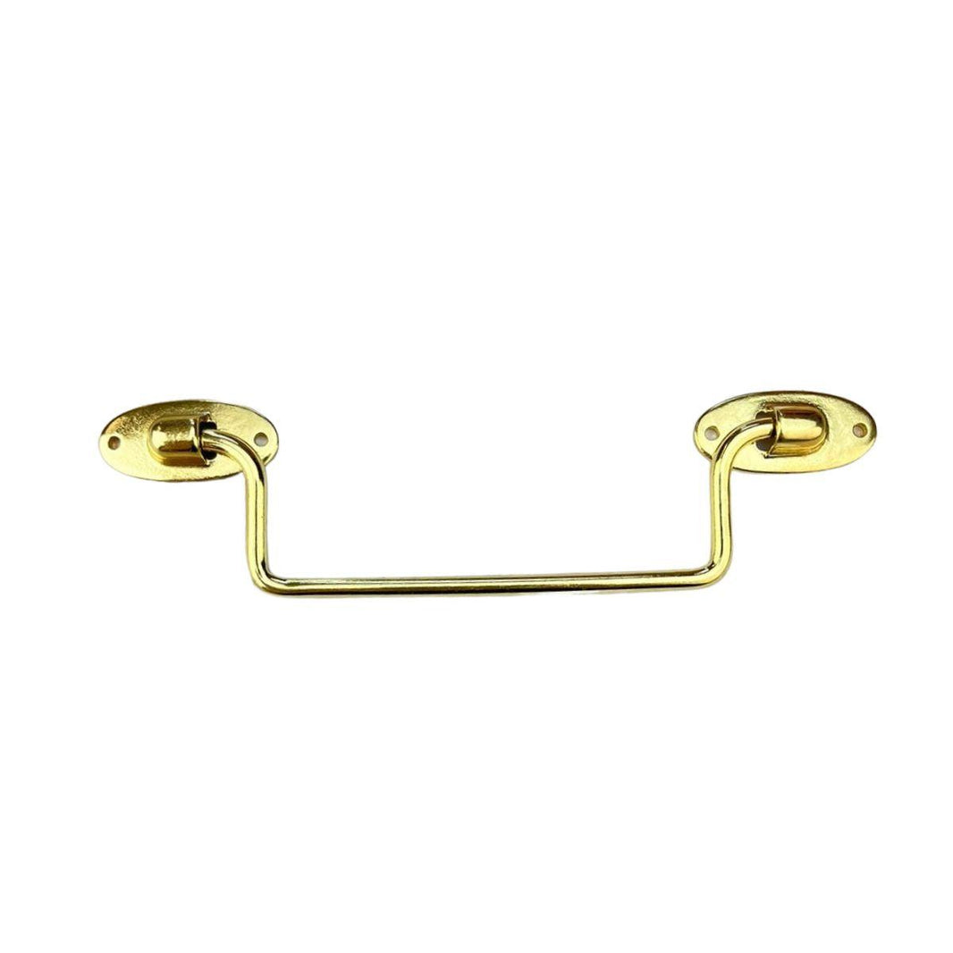 Puxador Alça Tradicional P em Metal Dourado 14,7x3,5cm Kit com 2 peças - Palácio da Arte