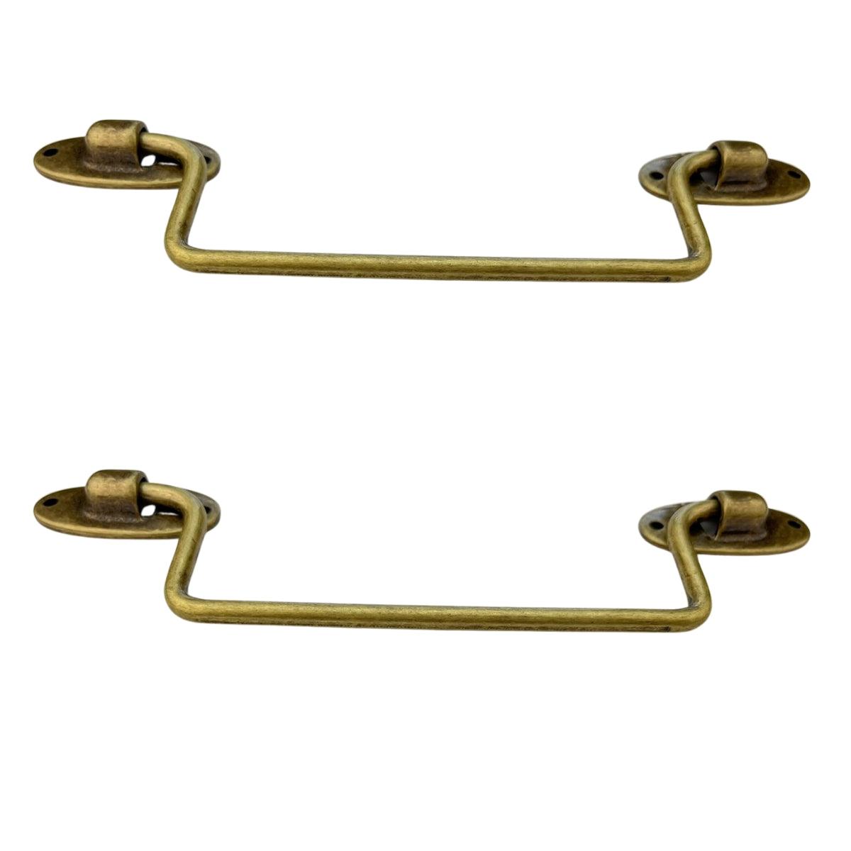 Puxador Alça Tradicional P em Metal Ouro Velho 14,7x3,5cm Kit com 2 peças - Palácio da Arte