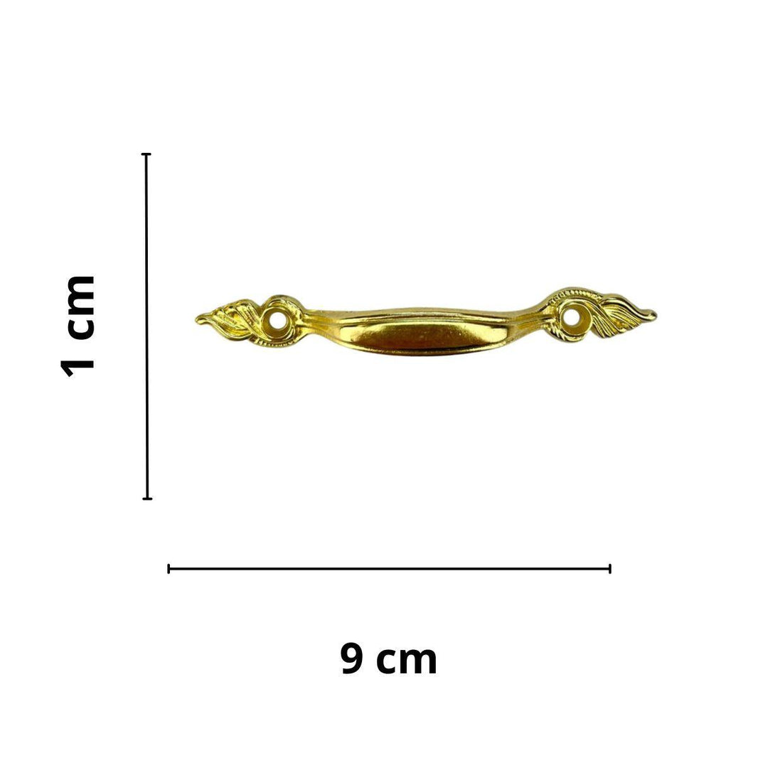 Puxador Alça Wings Asas G em Metal Dourado 9x1cm Kit com 2 peças - Palácio da Arte