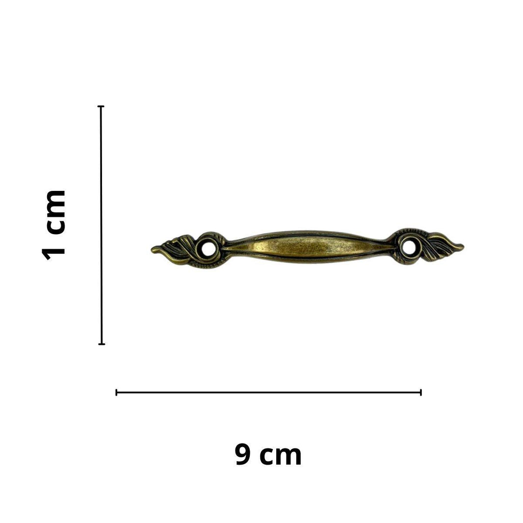 Puxador Alça Wings Asas G em Metal Ouro Velho 9x1cm Kit com 2 peças - Palácio da Arte
