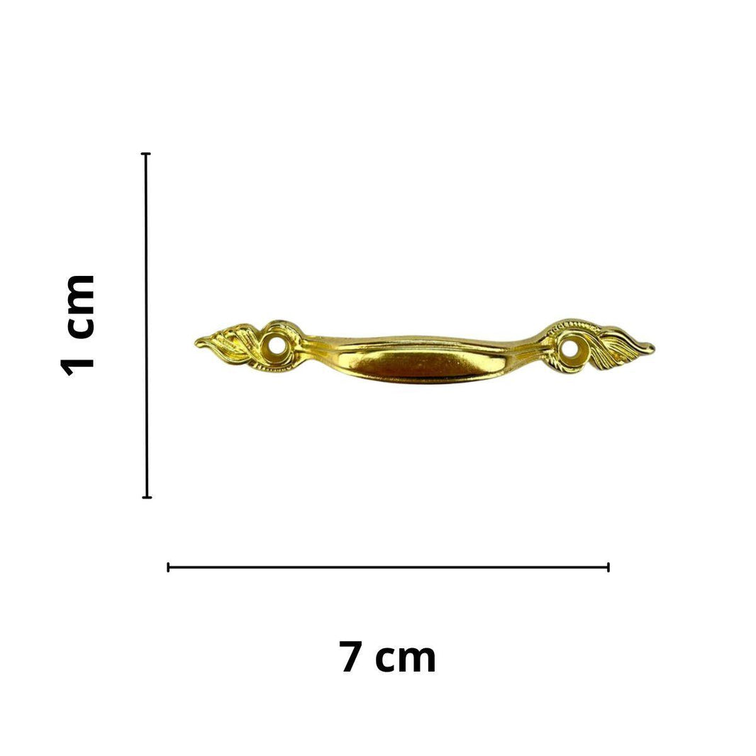 Puxador Alça Wings Asas P em Metal Dourado 7x1cm Kit com 2 peças - Palácio da Arte