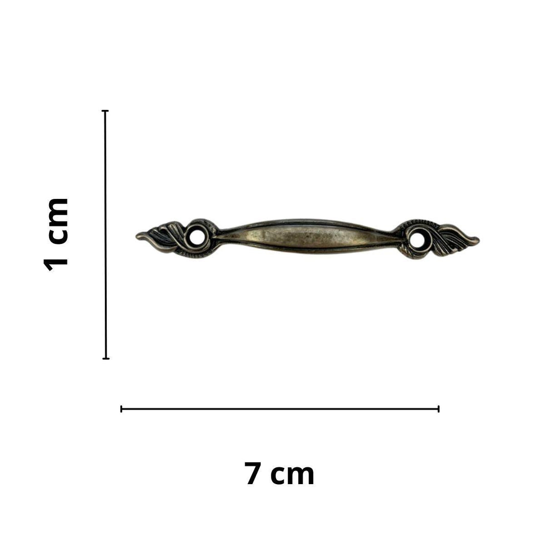Puxador Alça Wings Asas P em Metal Prata Velho 7x1cm Kit com 2 peças - Palácio da Arte