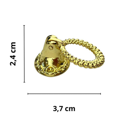 Puxador Argola Redondo Brinco Metal Dourado 2,4x3,7cm Kit com 2 peças - Palácio da Arte