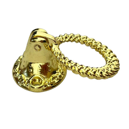 Puxador Argola Redondo Brinco Metal Dourado 2,4x3,7cm Kit com 2 peças - Palácio da Arte