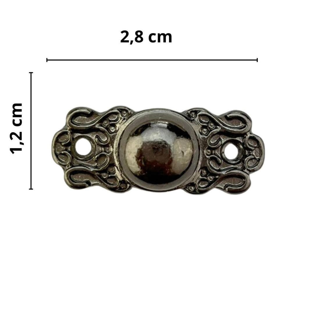 Puxador Bolinha / Pezinho Bolinha em Metal Grafite 2,8x1,2cm Kit com 2 peças - Palácio da Arte