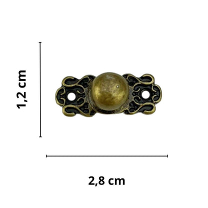 Puxador Bolinha / Pezinho Bolinha em Metal Ouro Velho 2,8x1,2cm Kit com 2 peças - Palácio da Arte