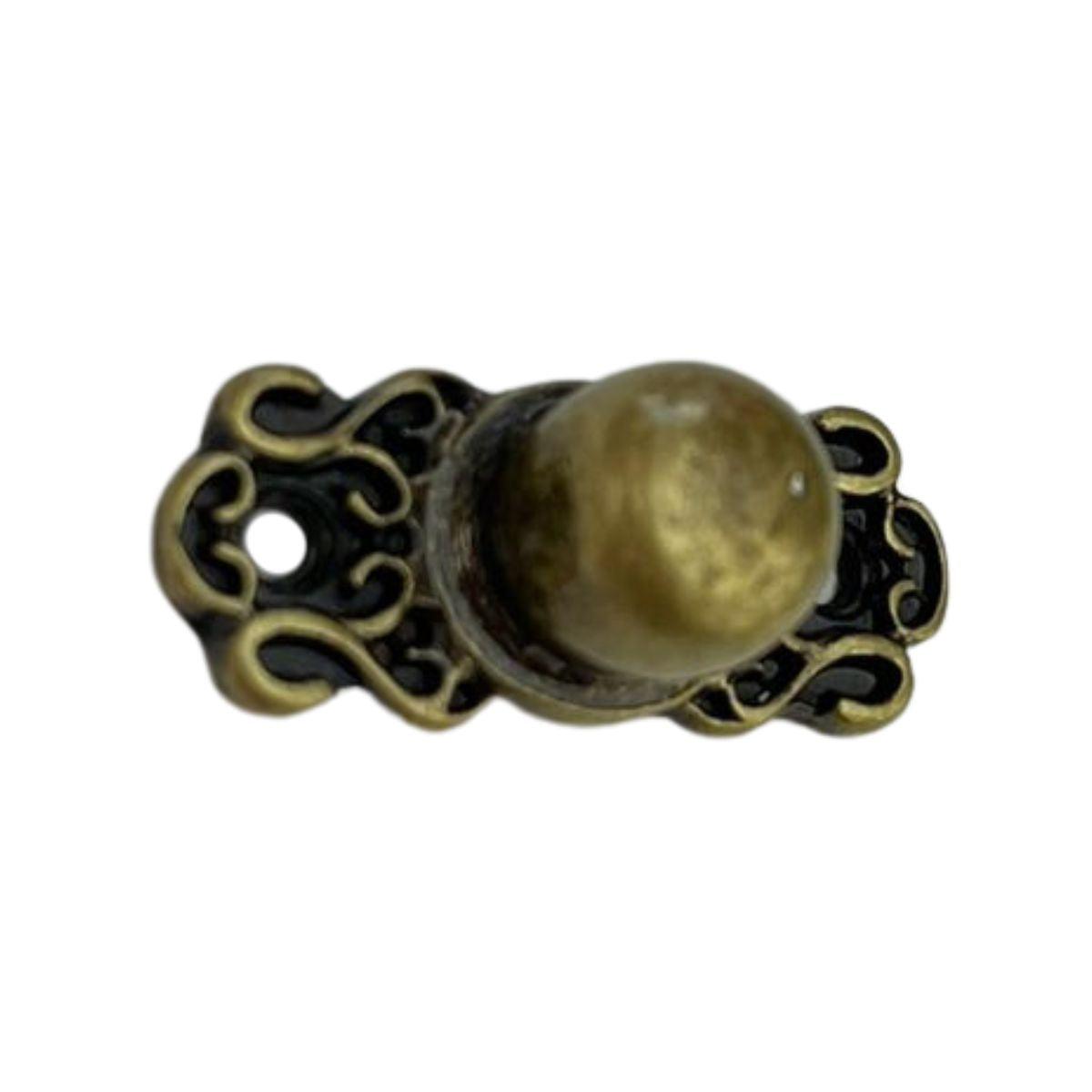 Puxador Bolinha / Pezinho Bolinha em Metal Ouro Velho 2,8x1,2cm Kit com 2 peças - Palácio da Arte