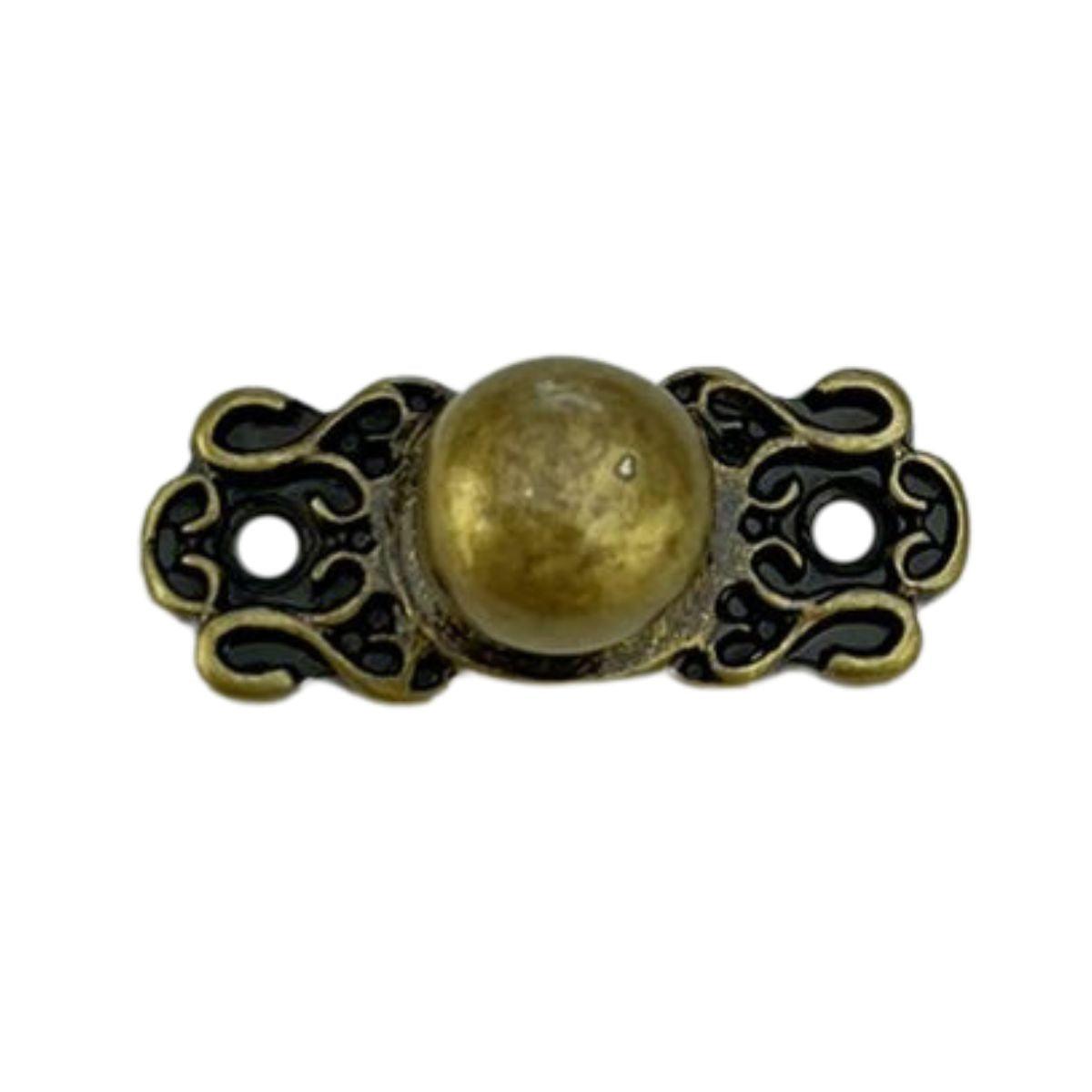 Puxador Bolinha / Pezinho Bolinha em Metal Ouro Velho 2,8x1,2cm Kit com 2 peças - Palácio da Arte