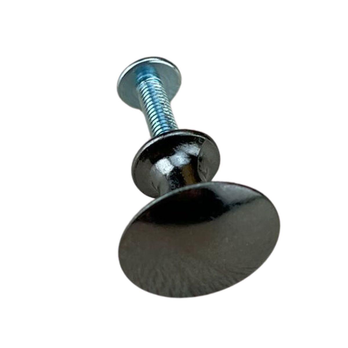 Puxador Botão Metal Grafite 2,2x1,6cm Kit com 2 peças - Palácio da Arte