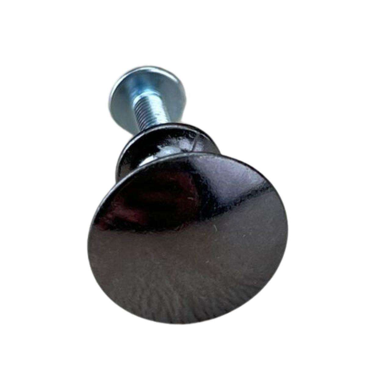 Puxador Botão Metal Grafite 2,2x1,6cm Kit com 2 peças - Palácio da Arte