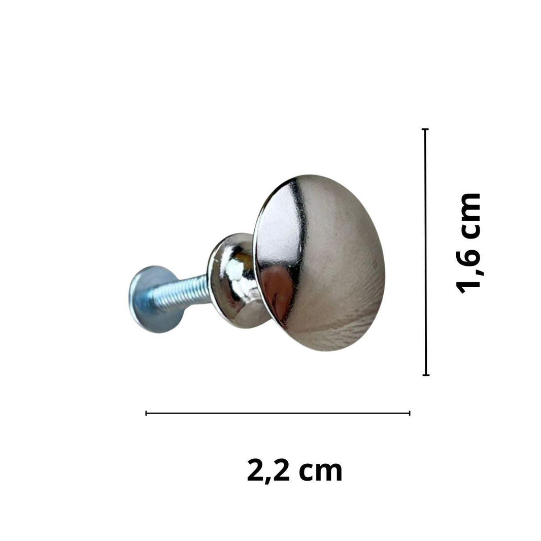 Puxador Botão Metal Níquel 2,2x1,6cm Kit com 2 peças - Palácio da Arte