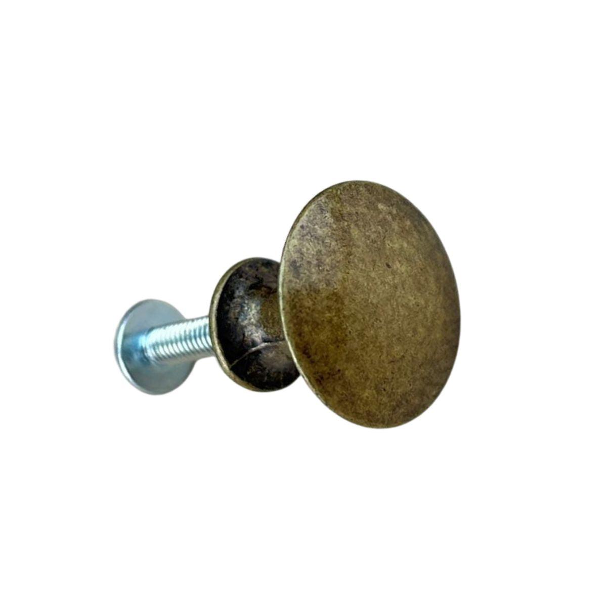 Puxador Botão Metal Ouro Velho 2,2x1,6cm Kit com 2 peças - Palácio da Arte