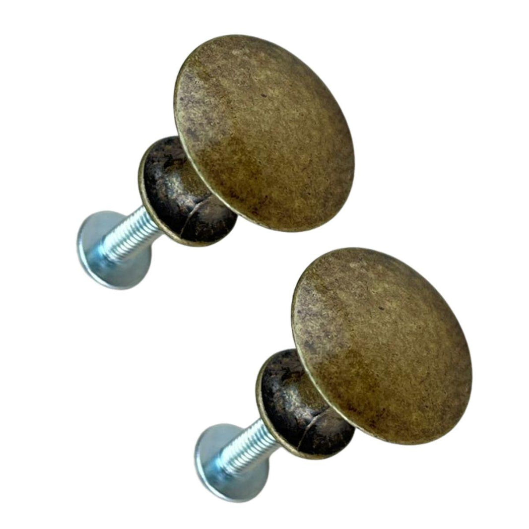 Puxador Botão Metal Ouro Velho 2,2x1,6cm Kit com 2 peças - Palácio da Arte