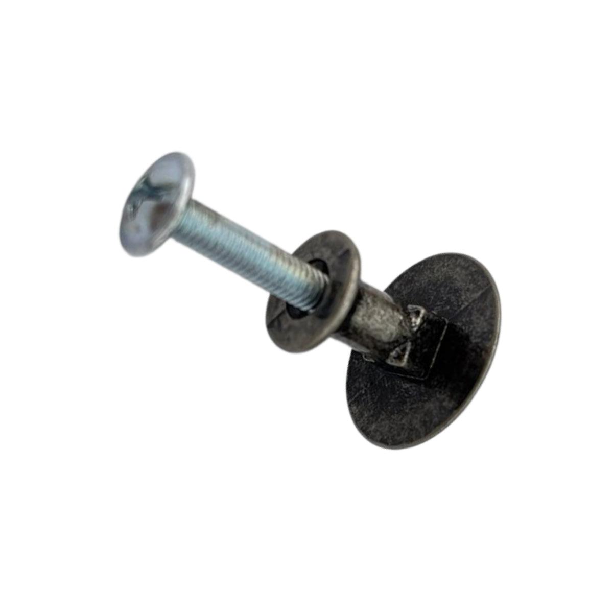 Puxador Botão Metal Prata Velha 2,2x1,6cm Kit com 2 peças - Palácio da Arte