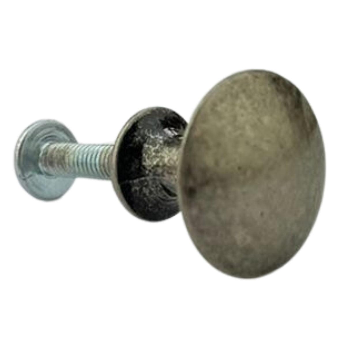 Puxador Botão Metal Prata Velha 2,2x1,6cm Kit com 2 peças - Palácio da Arte