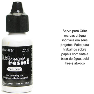 Reativador Marca de água Watermark Resist Re-inker Ranger 15ml - Palácio da Arte