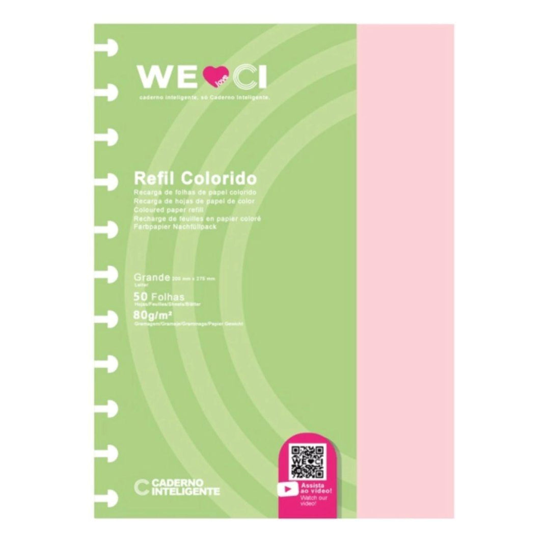 Refil Colorido Caderno Inteligente Grande 50 Folhas 80g - Palácio da Arte