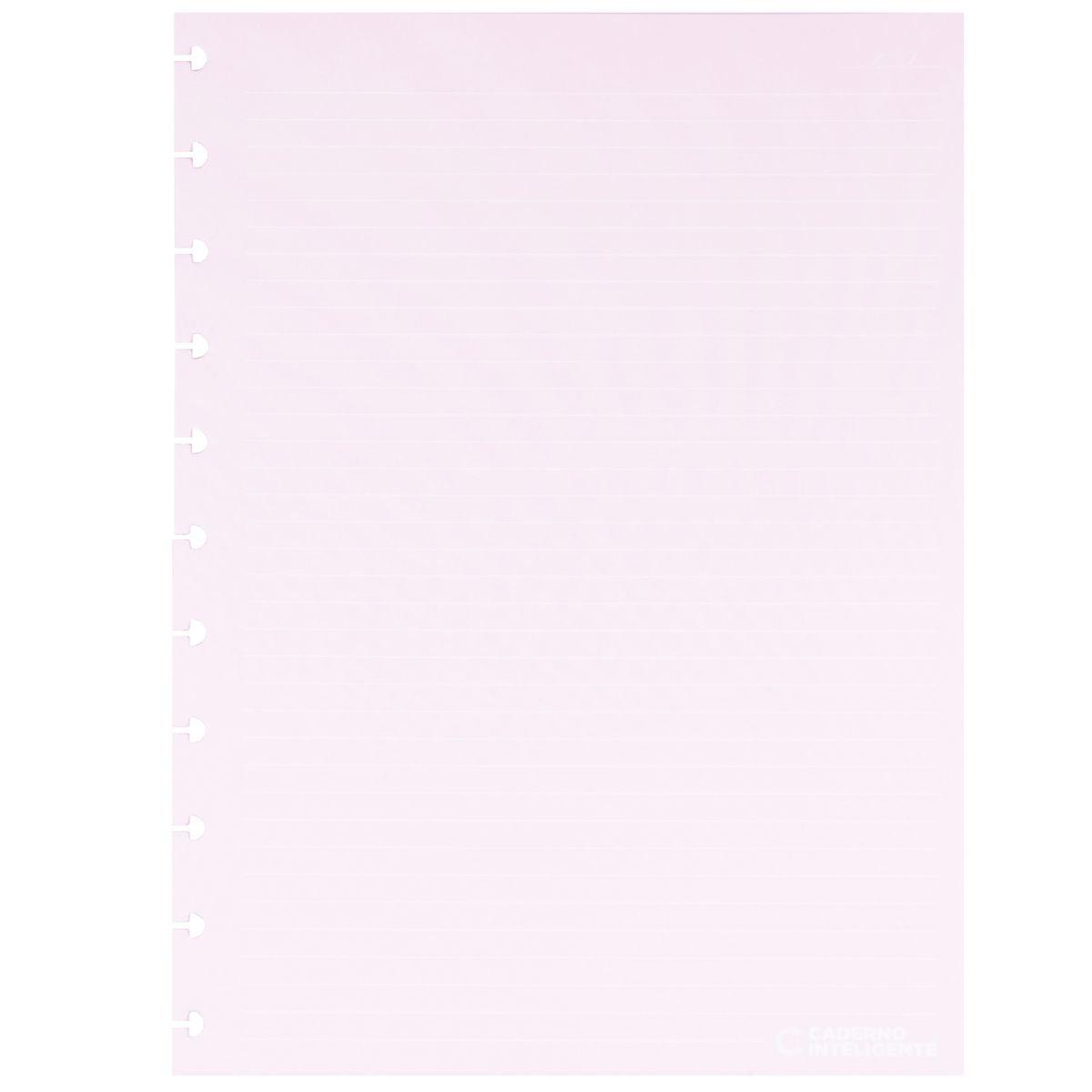 Refil Pautado Caderno Inteligente A5 Pink Lover Linhas Brancas 50 Folhas 90g - Palácio da Arte