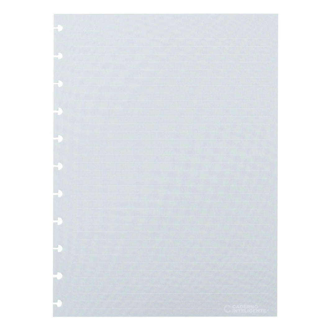 Refil Pautado Caderno Inteligente Grande Linhas Cinzas 30 Folhas 120g - Palácio da Arte