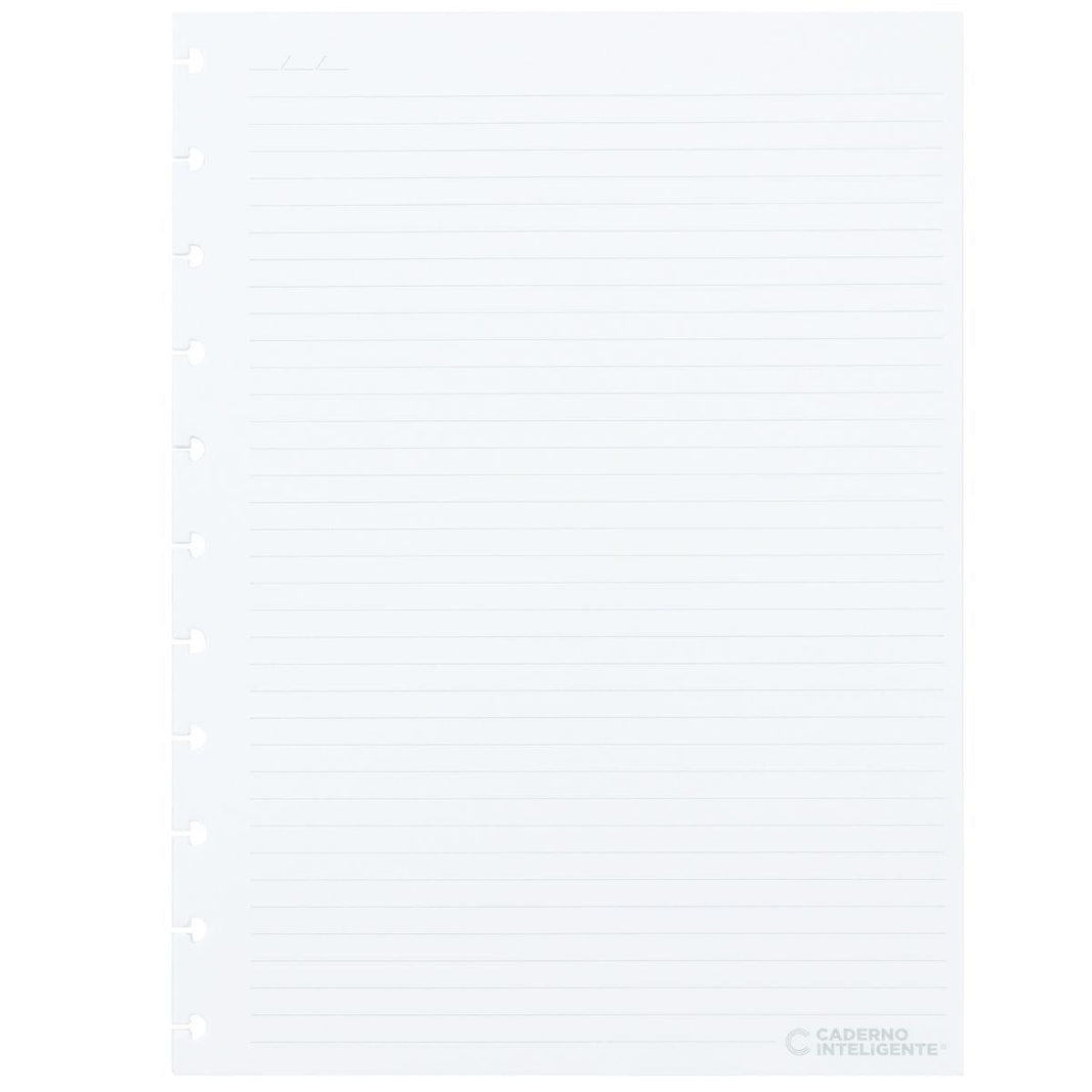 Refil Pautado Caderno Inteligente Grande Linhas Cinzas 50 Folhas 90g - Palácio da Arte