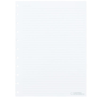 Refil Pautado Caderno Inteligente Grande Linhas Cinzas 50 Folhas 90g - Palácio da Arte