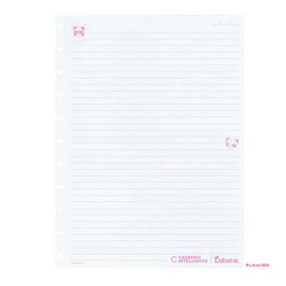 Refil Pautado Caderno Inteligente Grande Pandalu Glow by Luluca 50 Folhas 90g - Palácio da Arte