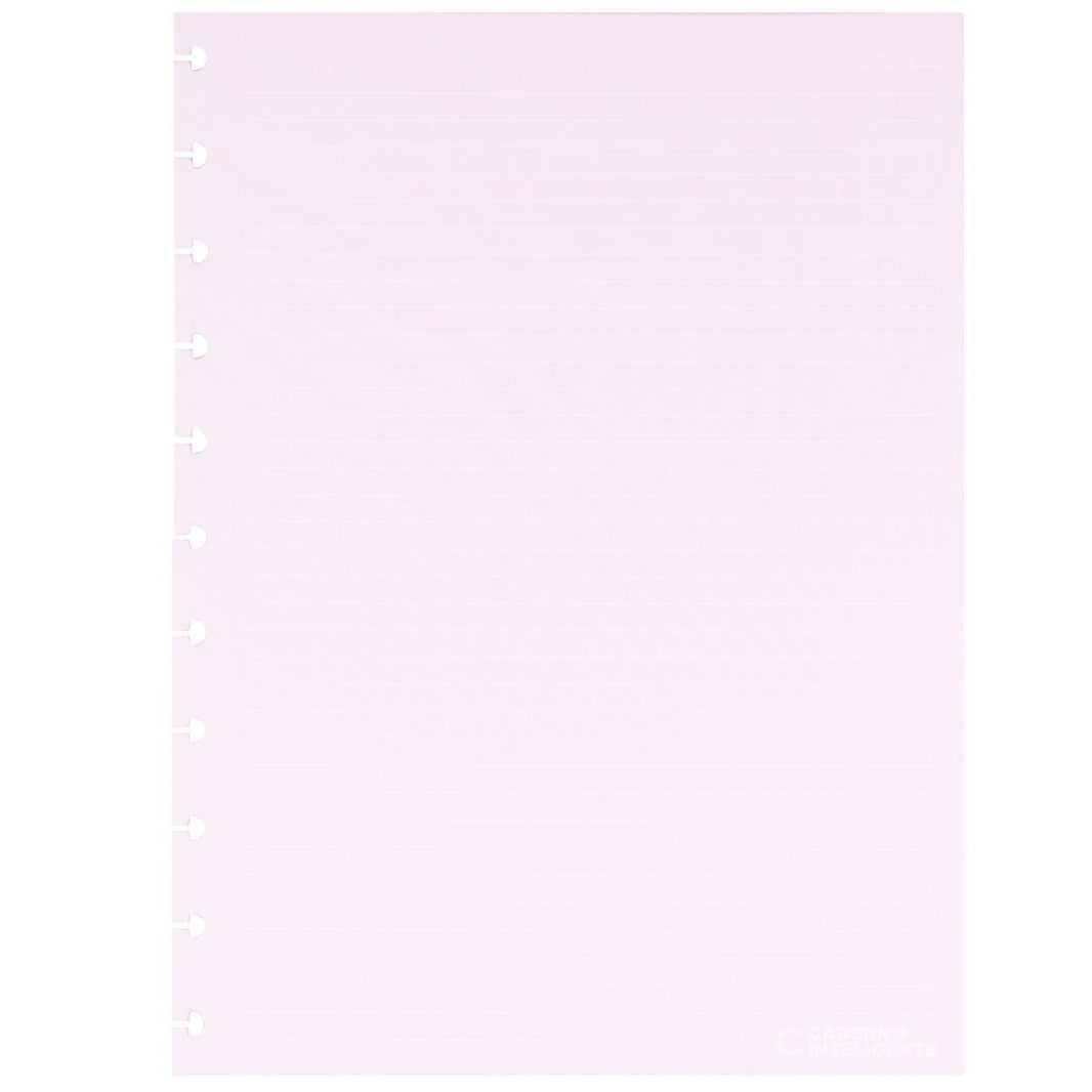 Refil Pautado Caderno Inteligente Grande Pink Lover Linhas Brancas 50 Folhas 90g - Palácio da Arte