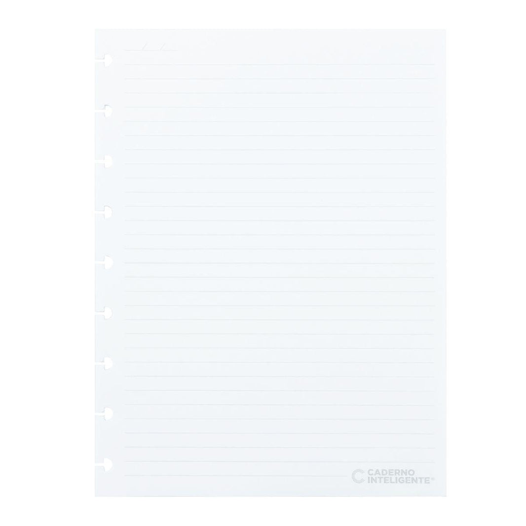 Refil Pautado Caderno Inteligente Médio Linhas Cinzas 50 Folhas 90g - Palácio da Arte