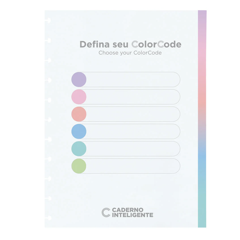 Refil Pautado ColorCode Caderno Inteligente Grande 60 Folhas 90g - Palácio da Arte