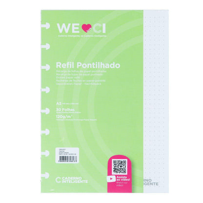 Refil Pontilhado Caderno Inteligente A5 30 Folhas 120g - Palácio da Arte