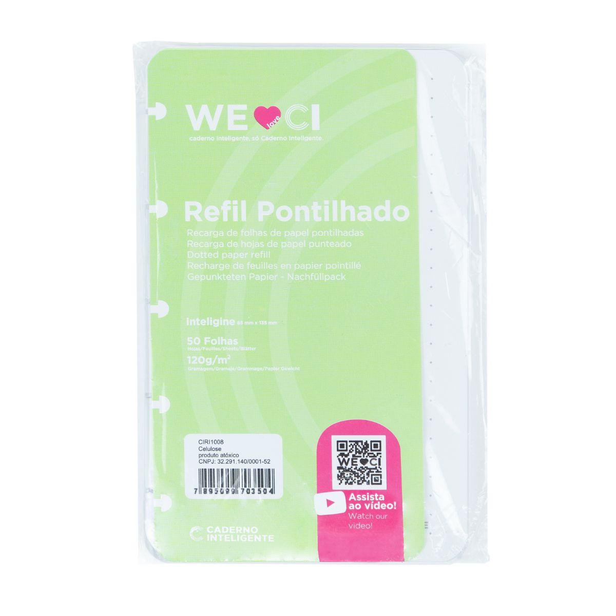 Refil Pontilhado Caderno Inteligente Inteligine 50 Folhas 120g - Palácio da Arte
