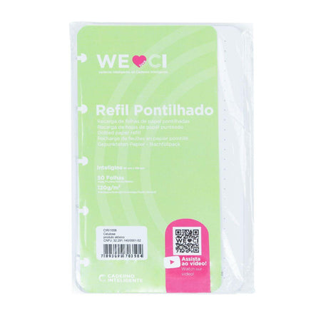 Refil Pontilhado Caderno Inteligente Inteligine 50 Folhas 120g - Palácio da Arte